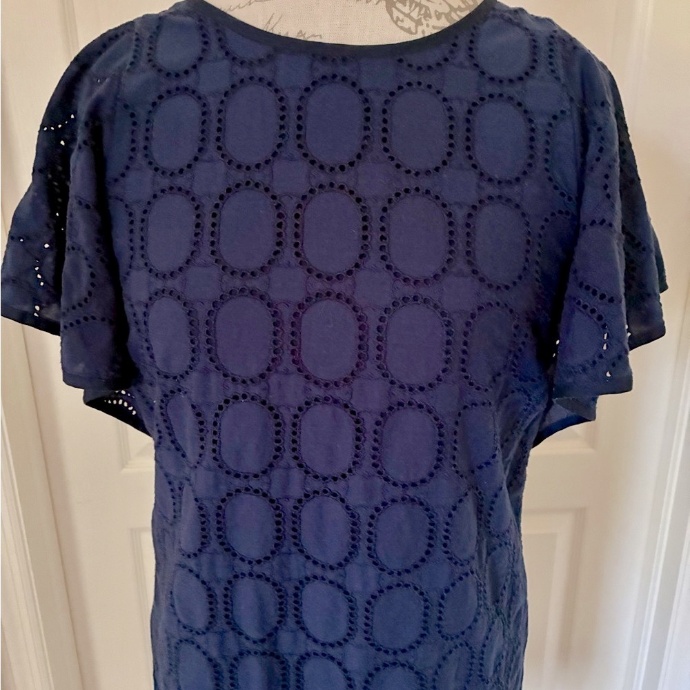 J. Crew Navy Eyelet Dress